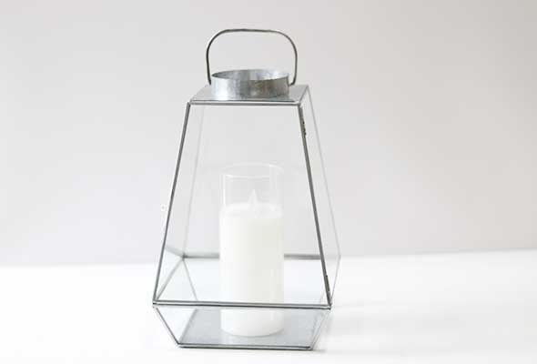 WHIISTABLE- WHITE WASHED ZINC LANTERNS SMALL