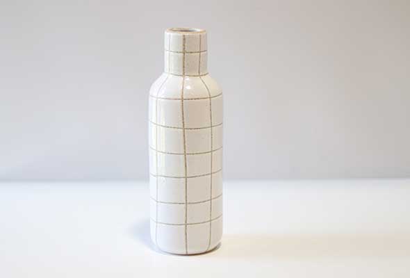 MID Century grid pattern vase