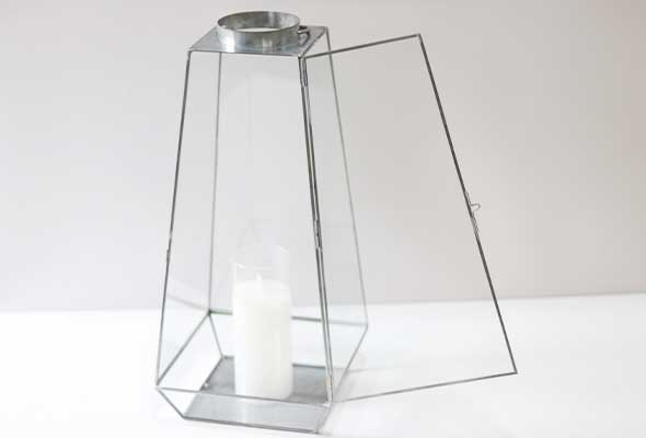 WHIISTABLE- WHITE WASHED ZINC LANTERNS SMALL