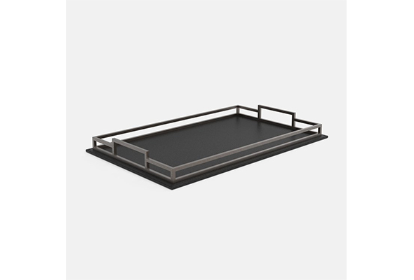 Black Color Rectangle Tray With Handle