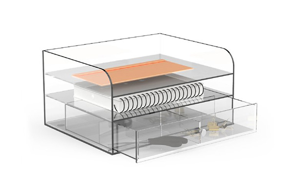 Acrylic rectangular with 1 drawer desktop organizer