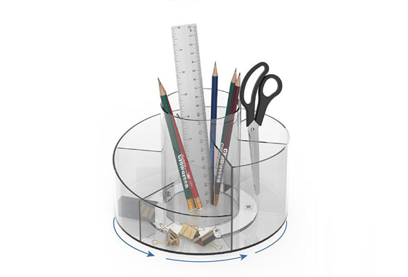 Acrylic round 6 grids desktop organizer