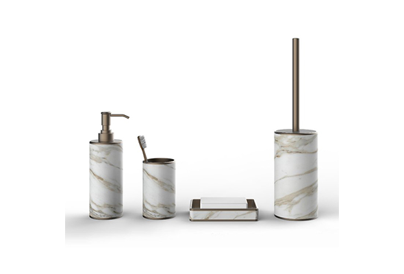 Marble Effect Bathroom Accessories Set