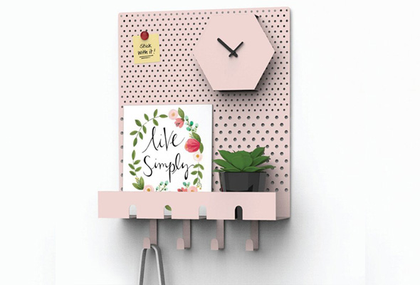 Multi Function Metal Memo Board And Shelf