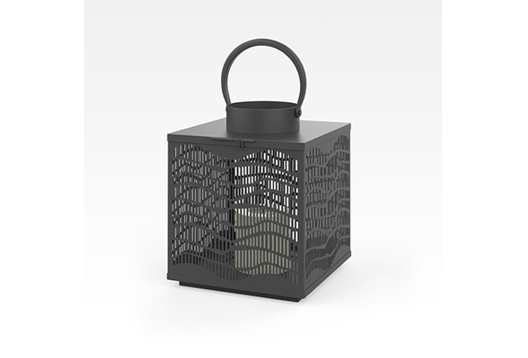 Square wave hollow box Lantern-Black