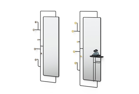 Square Wall Mirror with hooks