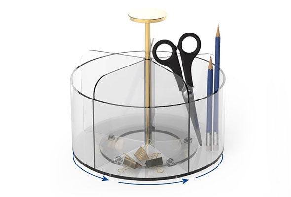 The advantages of Acrylic round 5 grids desktop organizer will make you fall in love with it!